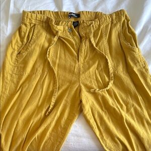 Yellow Linen Drawstring Pants size L- Definitions by D. Jeans